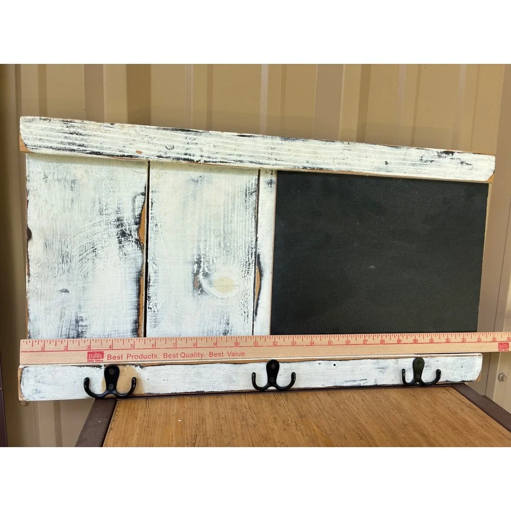 Farmhouse Entryway Set Chalkboard Coat Rack Mud Room & Vintage Laundry Signs